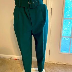 Zara size M high rise with belt trousers